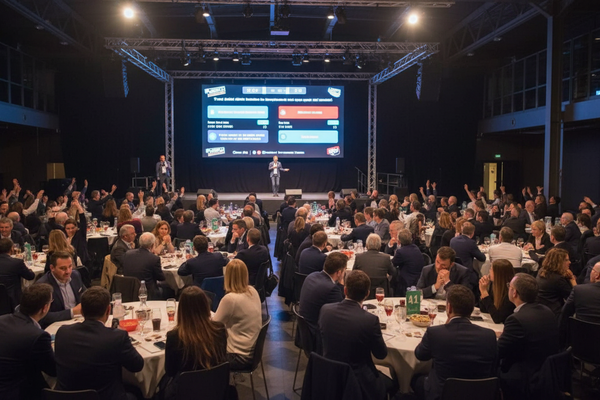 Team-Quiz von bo events bei einer Firmenfeier als Teamevent.